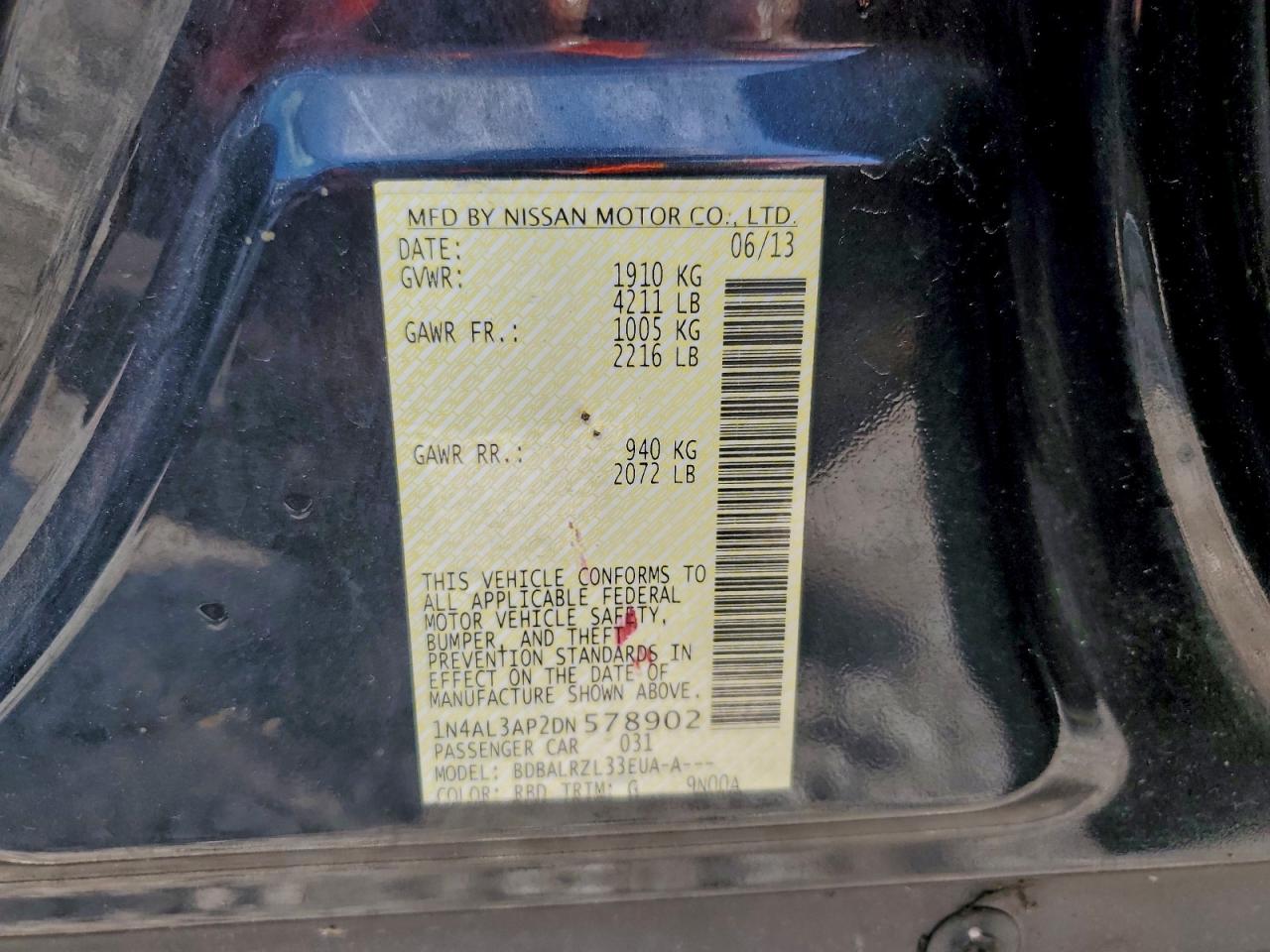 2013 NISSAN ALTIMA 2.5 photo 13