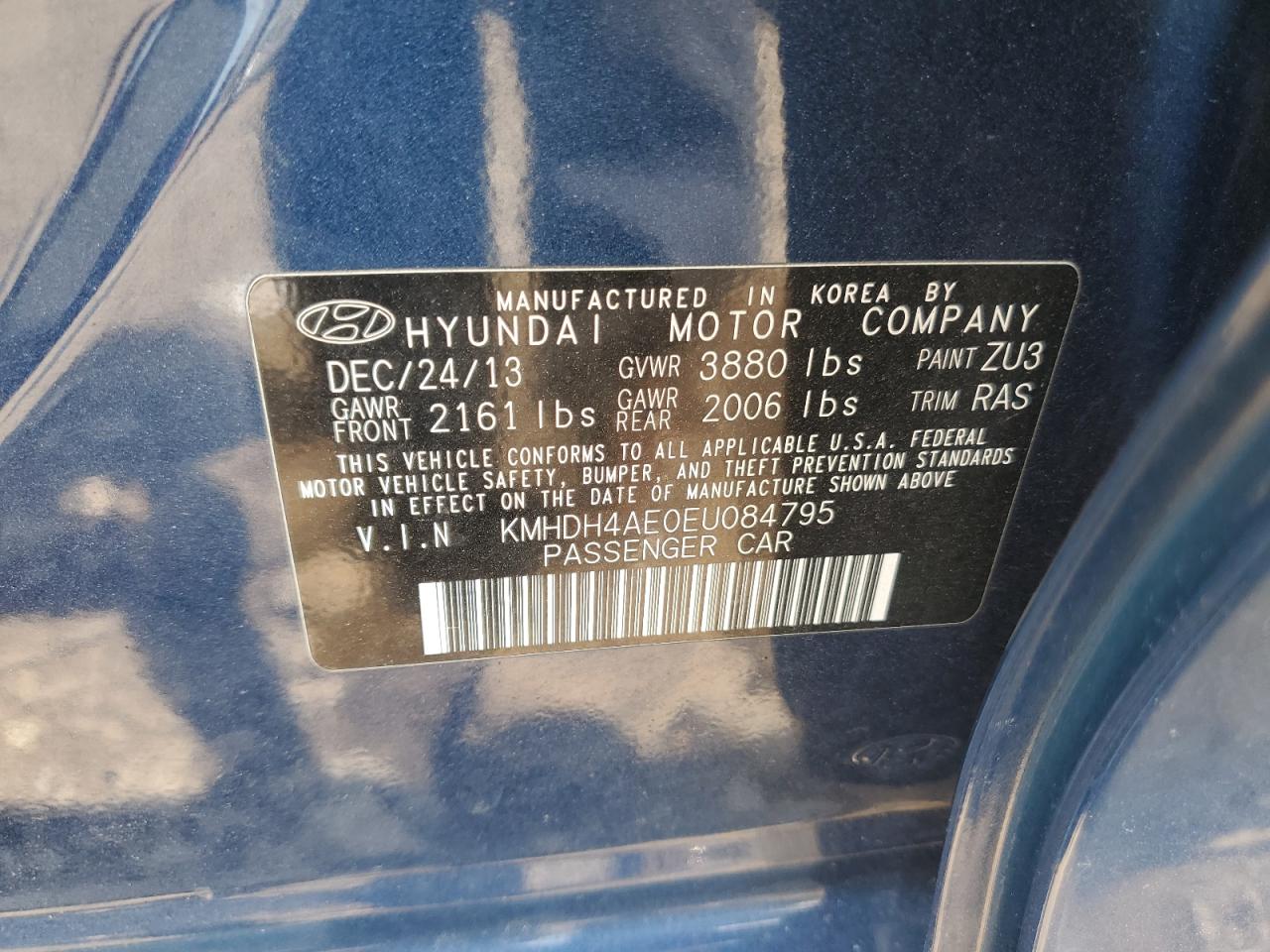 2014 HYUNDAI ELANTRA SE photo 12