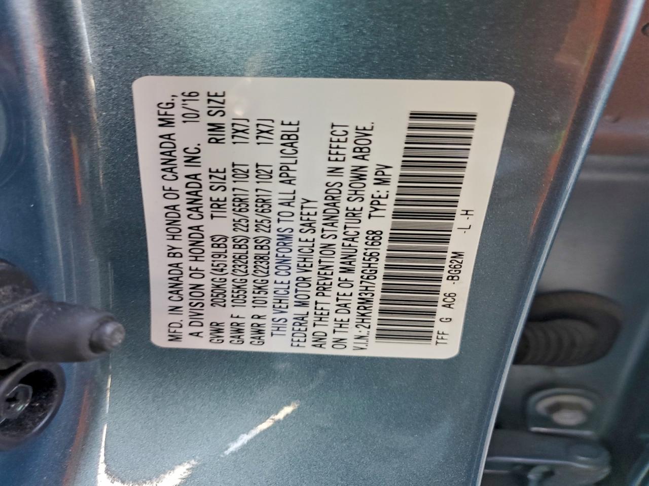 2016 HONDA CR-V EXL photo 23