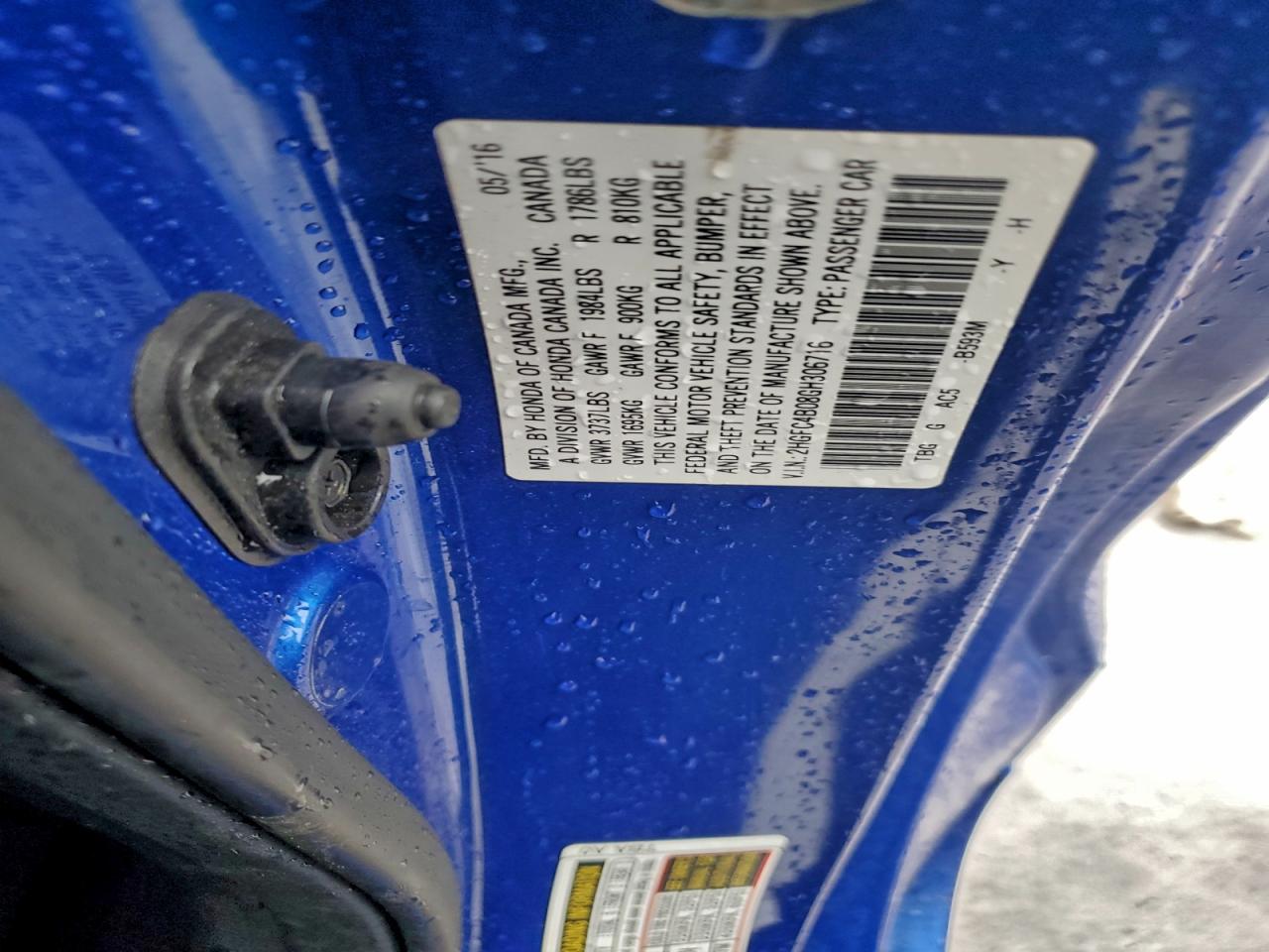 2016 HONDA CIVIC LX photo 12