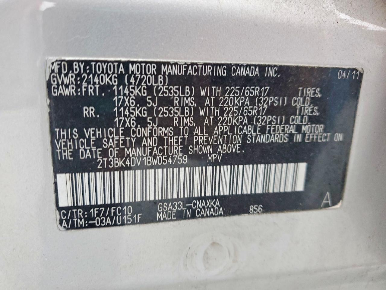 2011 TOYOTA RAV4 BASE photo 13