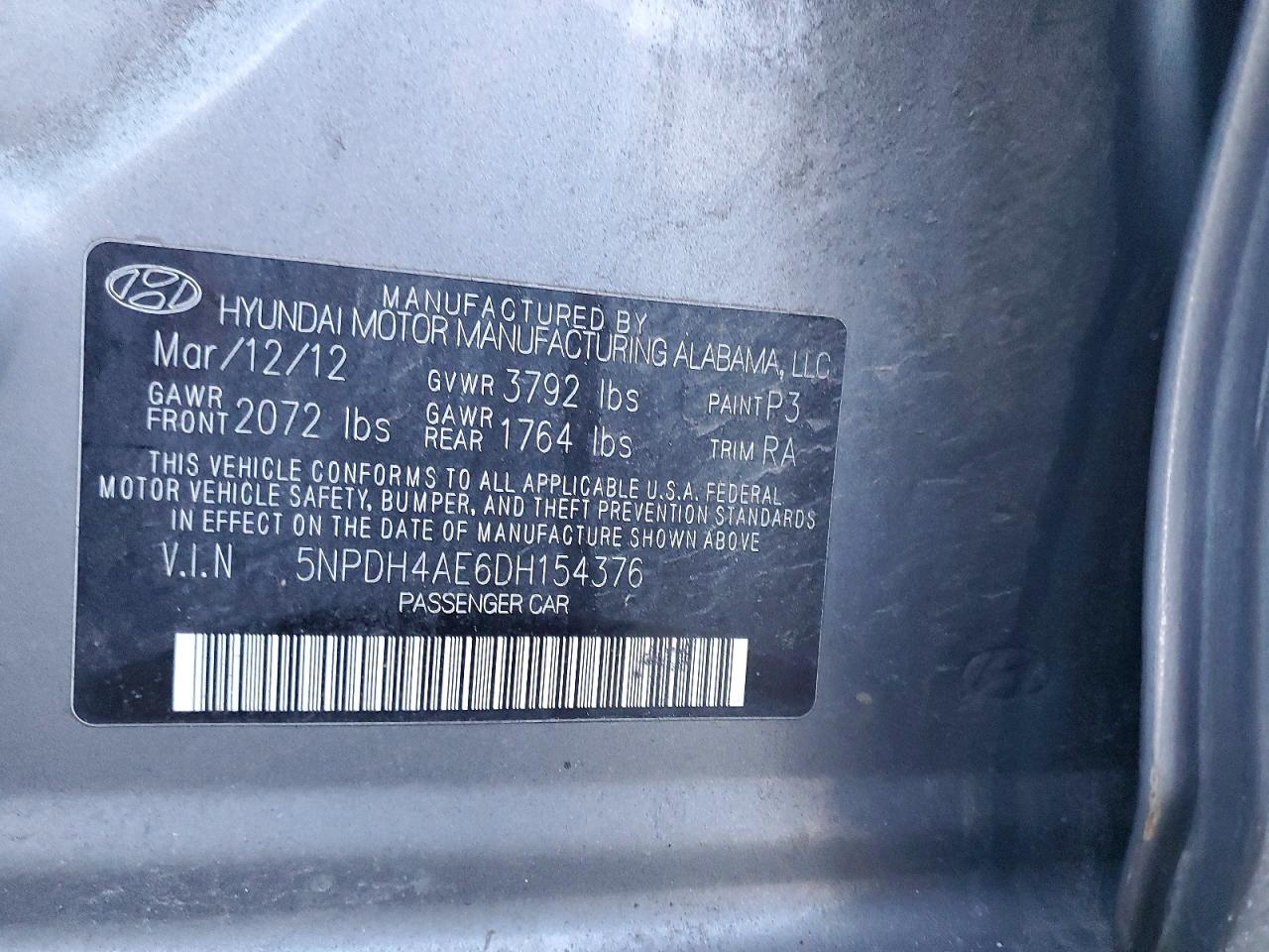 2013 HYUNDAI ELANTRA GLS photo 13
