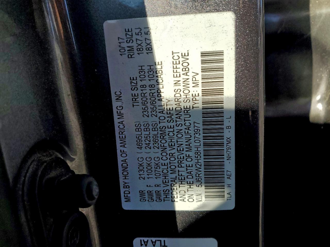 2017 HONDA CR-V EX photo 13