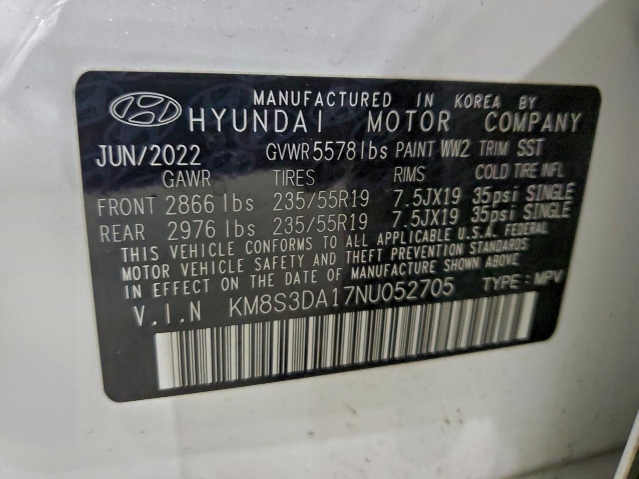 2022 HYUNDAI SANTA FE SEL PREMIUM photo 14