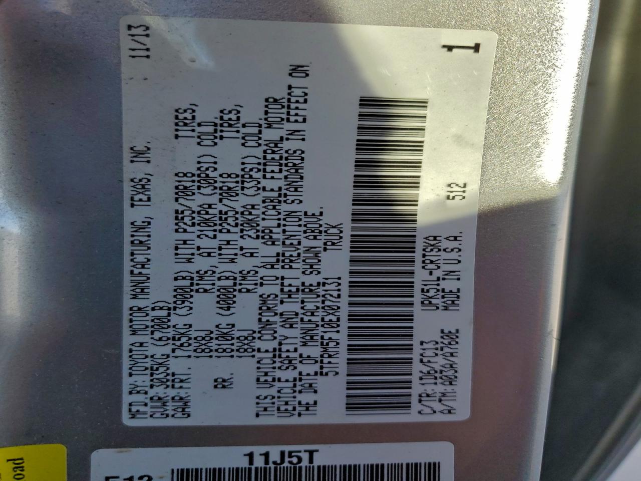 2014 TOYOTA TUNDRA DOUBLE CAB SR photo 12