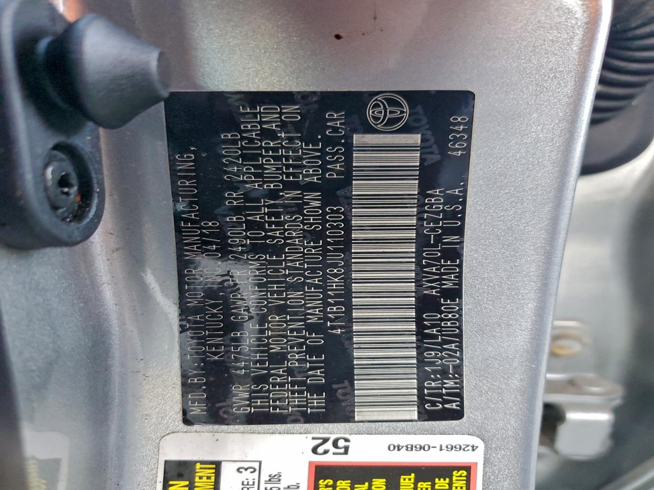 2018 TOYOTA CAMRY L photo 23