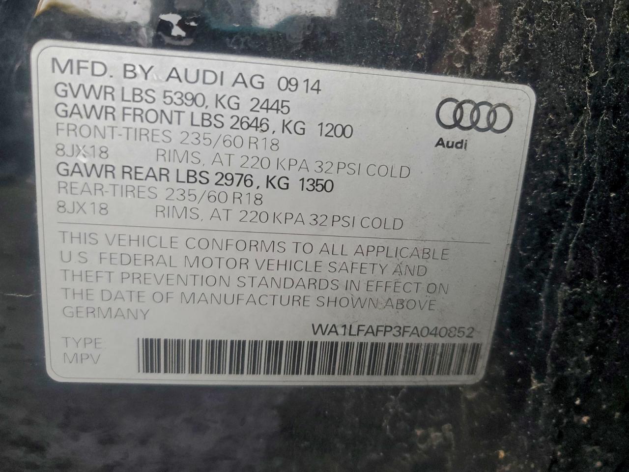 2015 AUDI Q5 PREMIUM PLUS photo 13