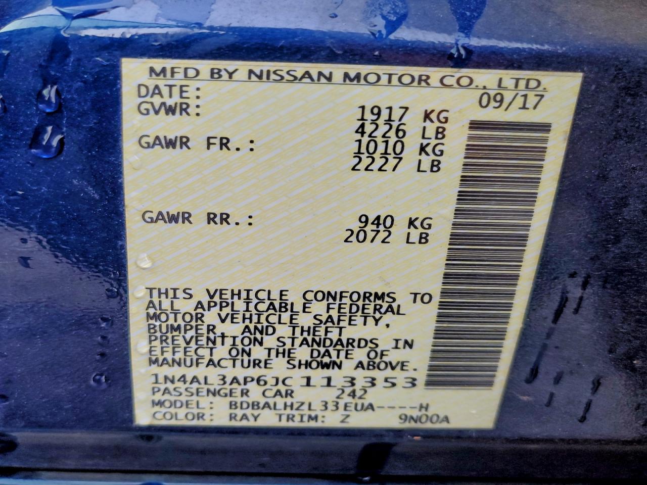 2018 NISSAN ALTIMA 2.5 photo 12