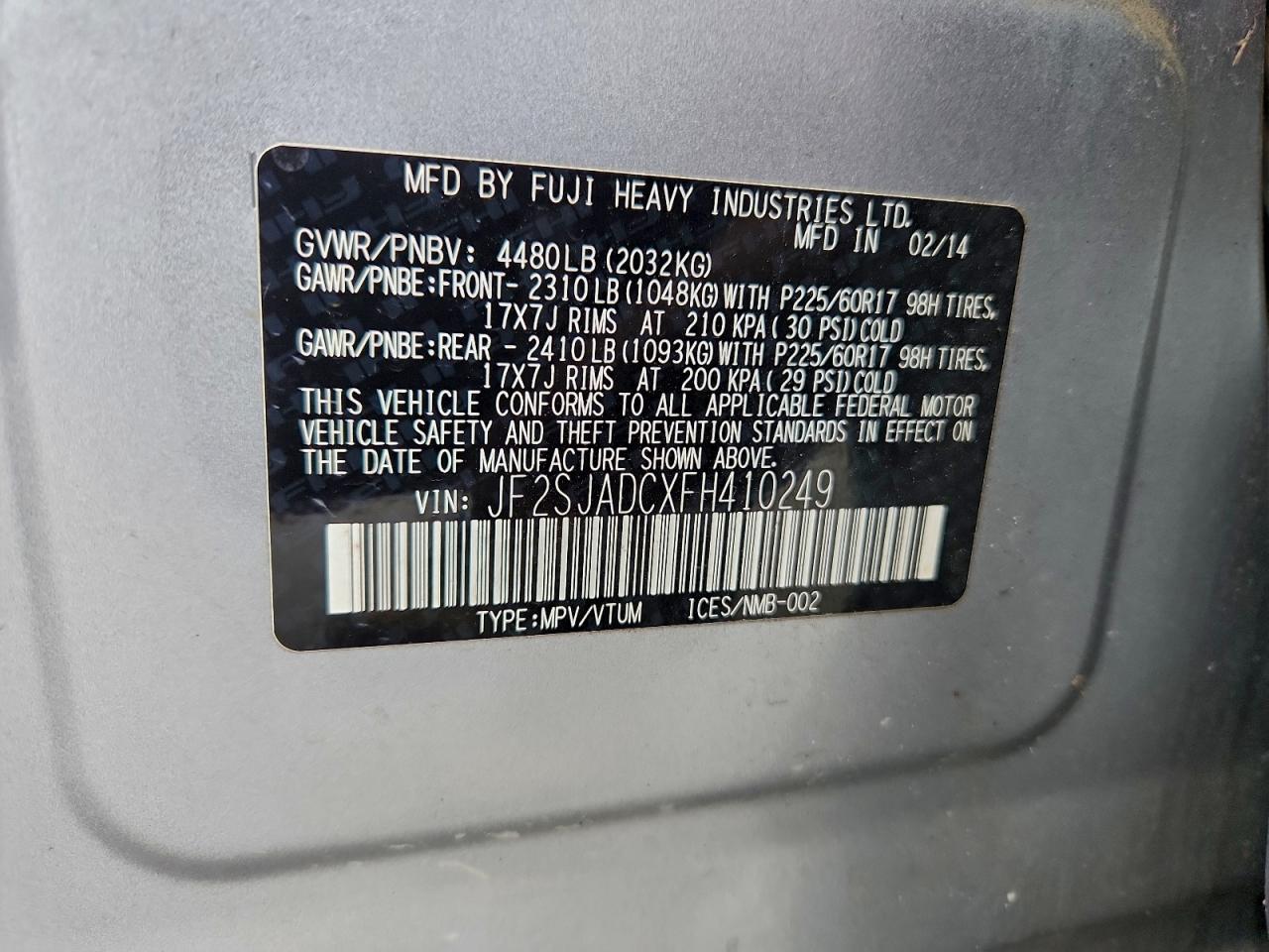 2015 SUBARU FORESTER 2.5I PREMIUM photo 13