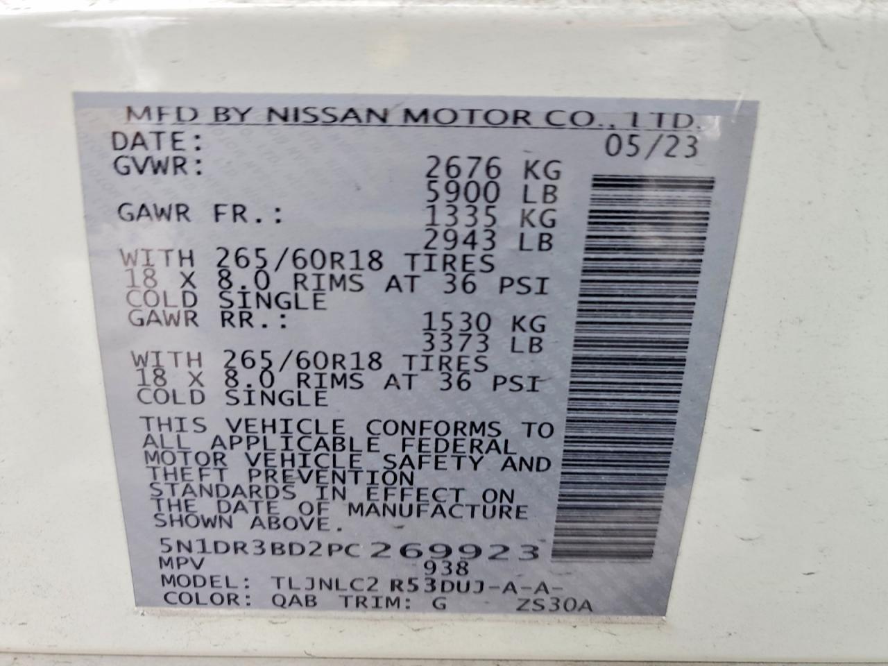 2023 NISSAN PATHFINDER SV photo 14