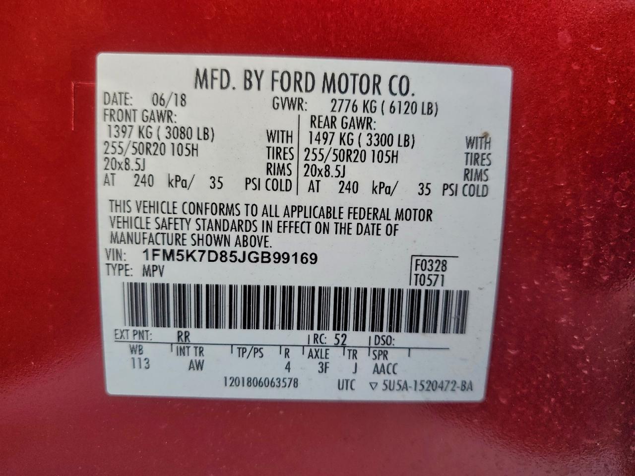 2018 FORD EXPLORER XLT photo 14