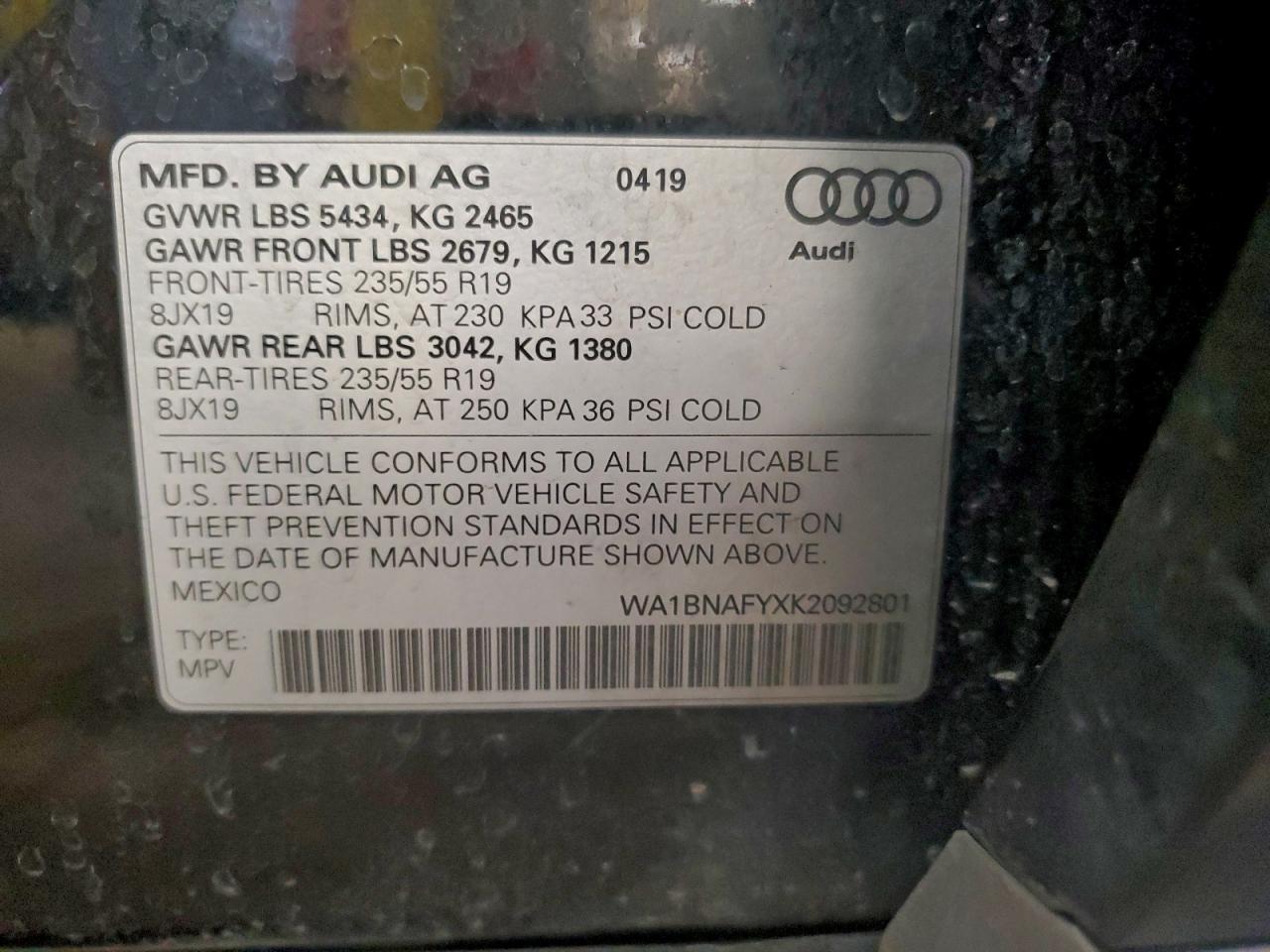 2019 AUDI Q5 PREMIUM PLUS photo 14