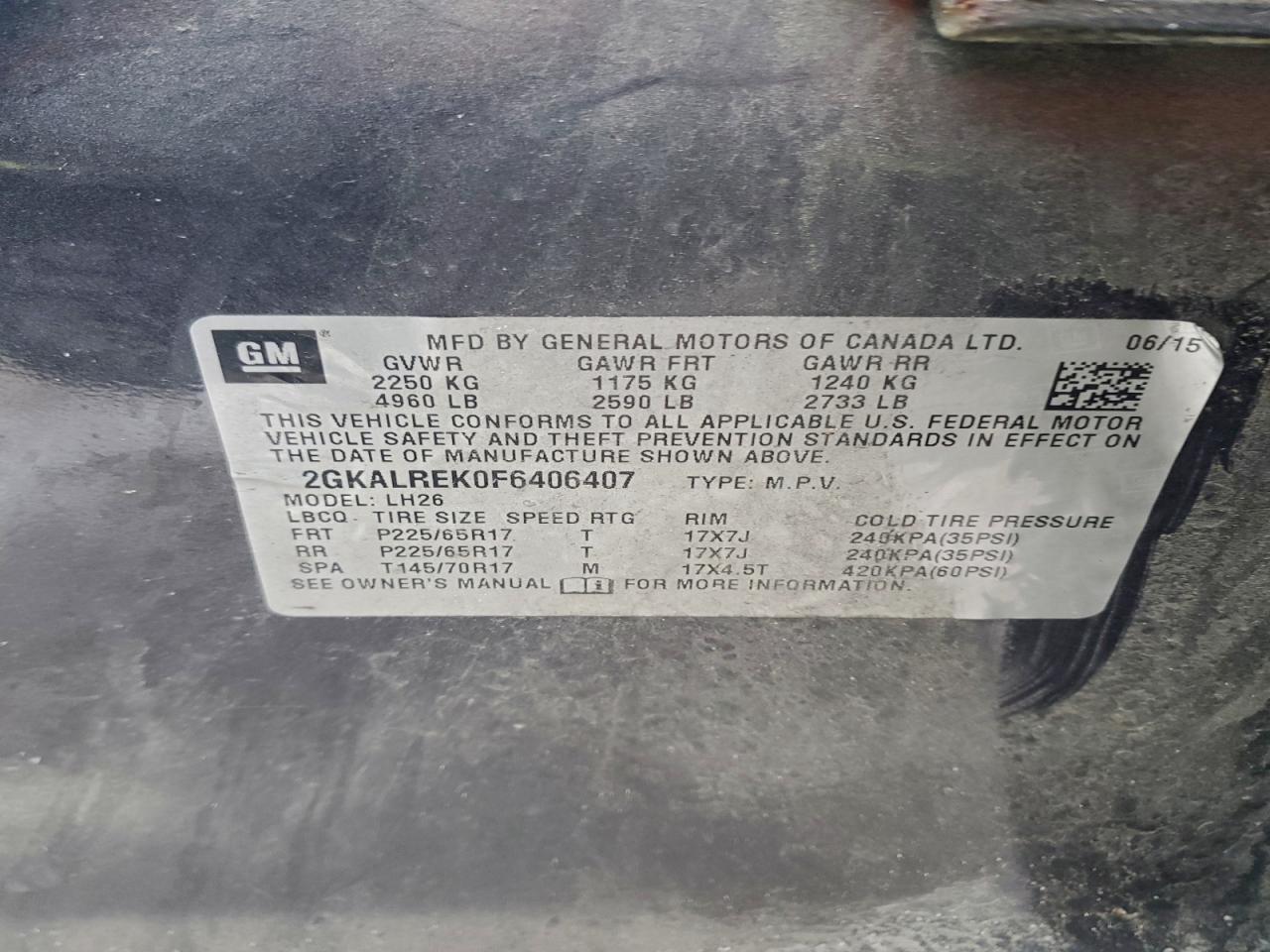 2015 GMC TERRAIN SLE photo 12