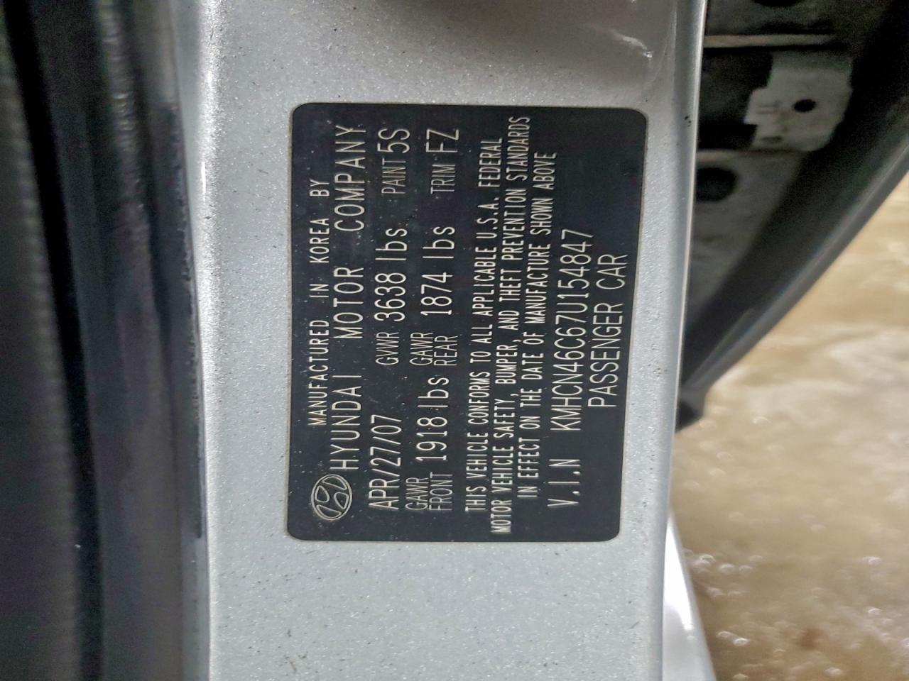 2007 HYUNDAI ACCENT GLS photo 12