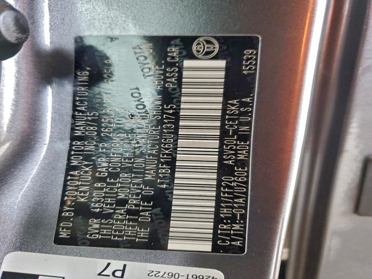 2016 TOYOTA CAMRY LE photo 12
