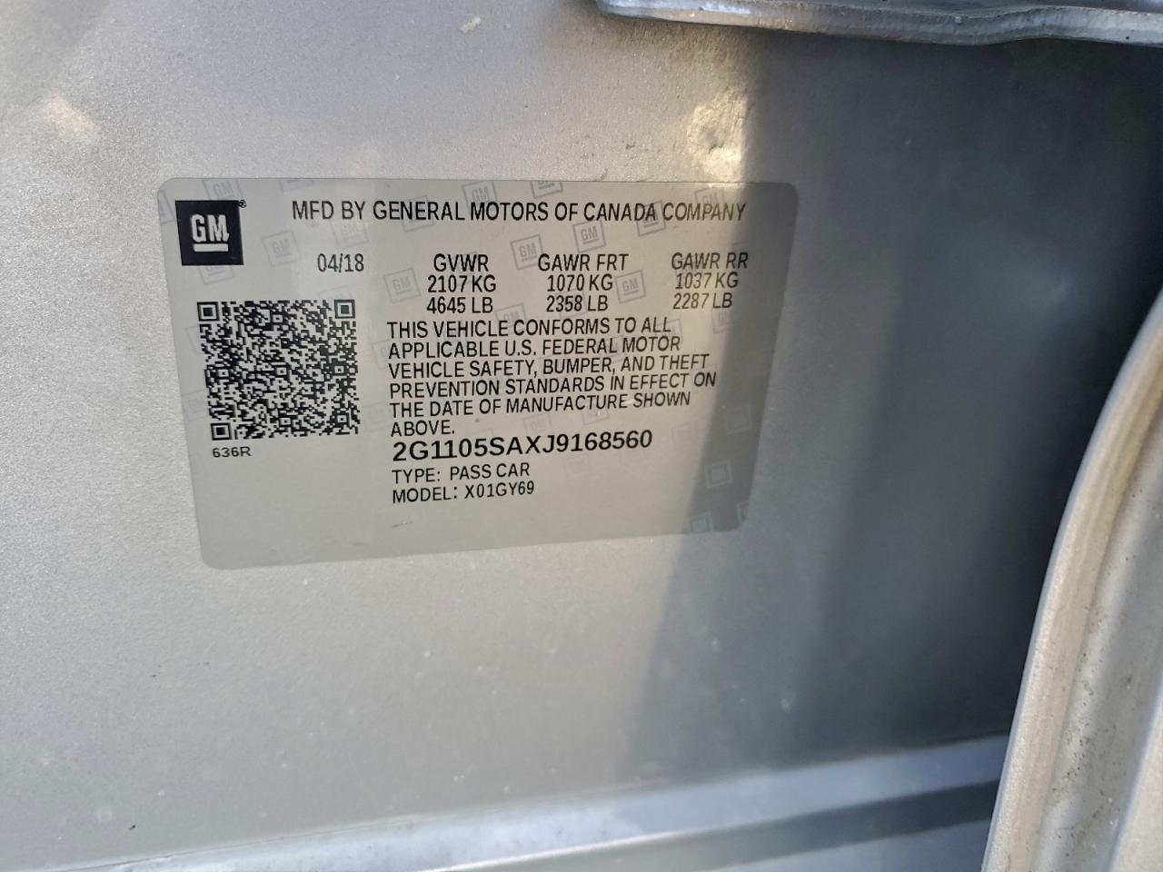 2018 CHEVROLET IMPALA LT photo 12