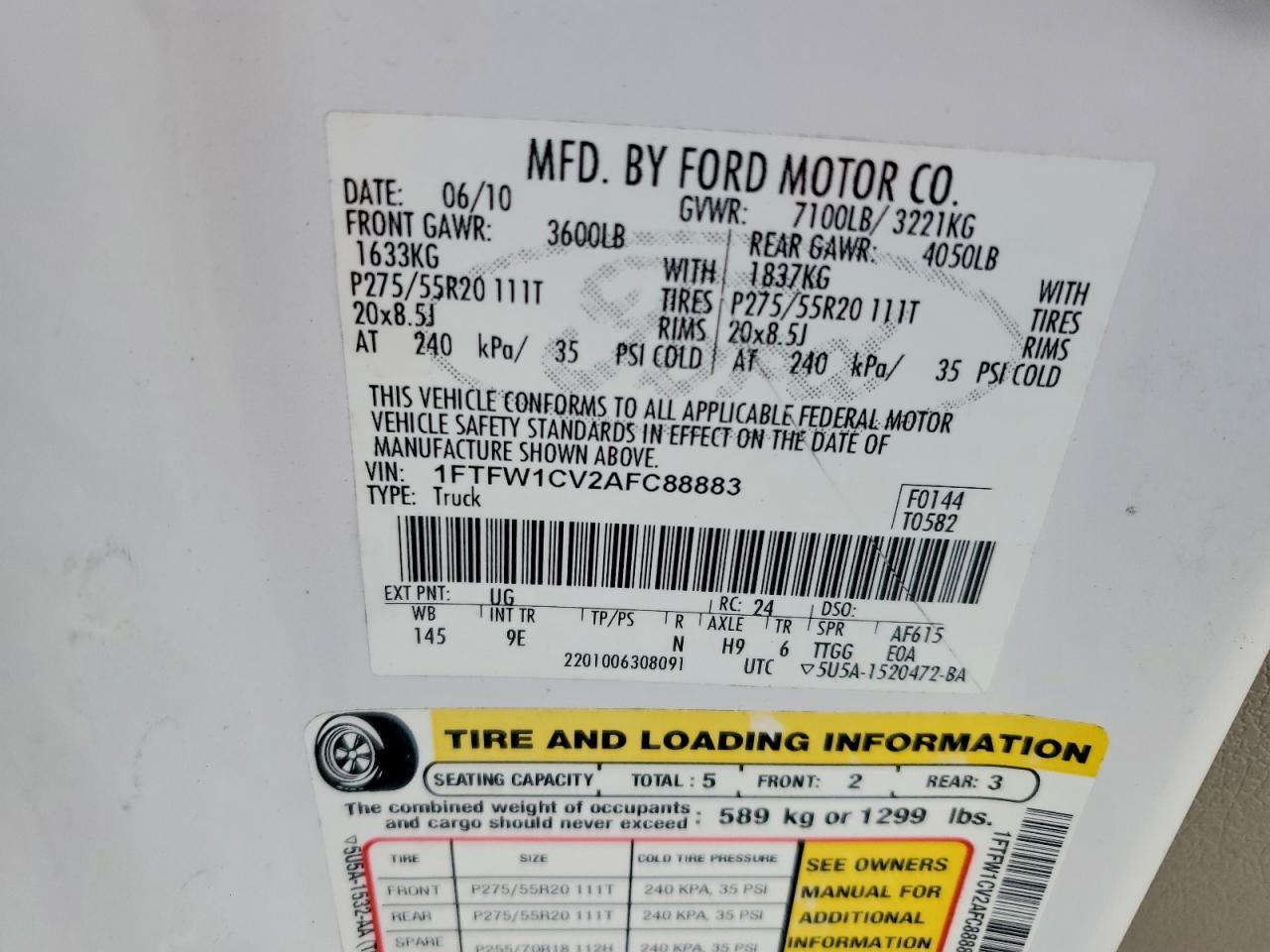 2010 FORD F150 SUPERCREW photo 23