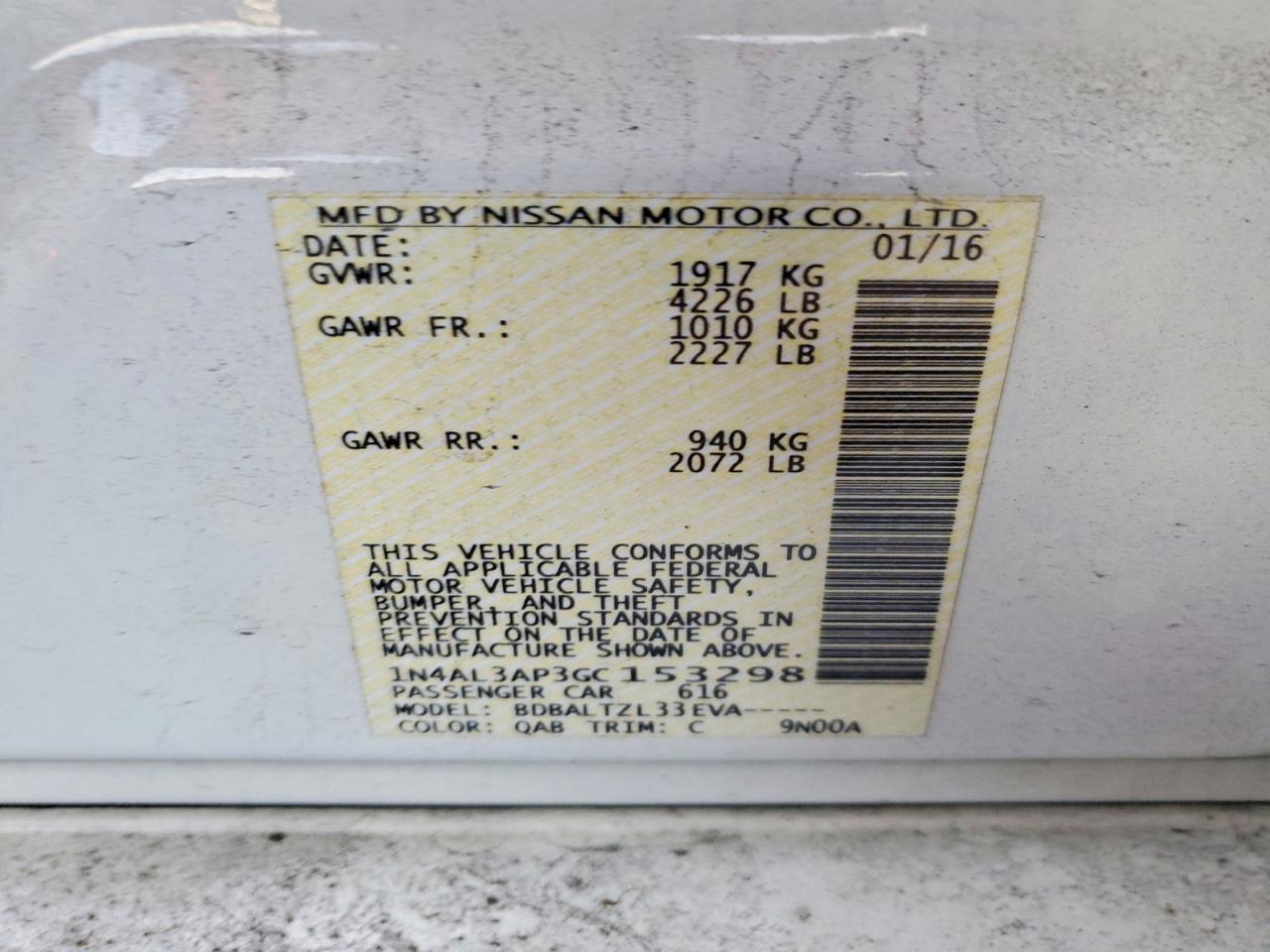 2016 NISSAN ALTIMA 2.5 SL photo 12