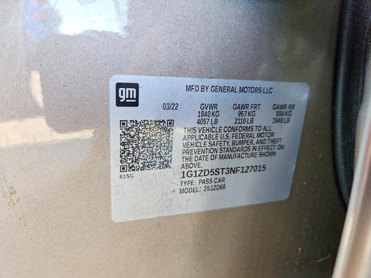 2022 CHEVROLET MALIBU LT photo 12