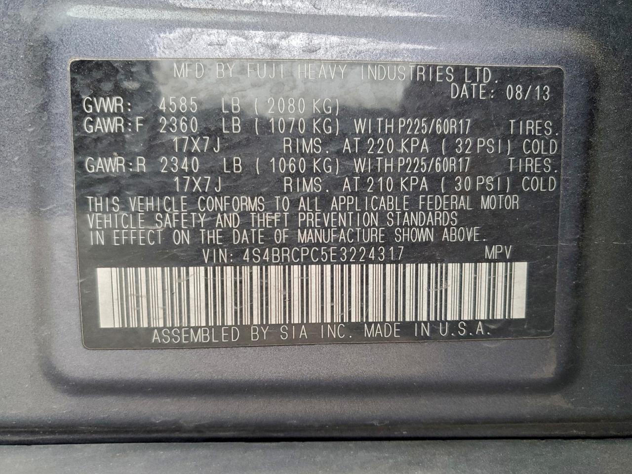 2014 SUBARU OUTBACK 2.5I LIMITED photo 13