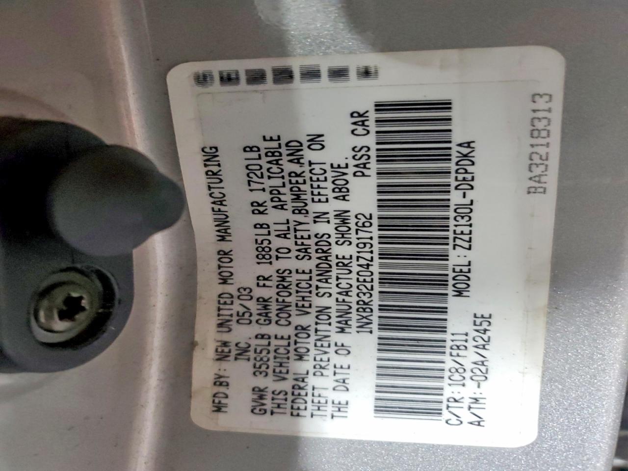 2004 TOYOTA COROLLA CE photo 12