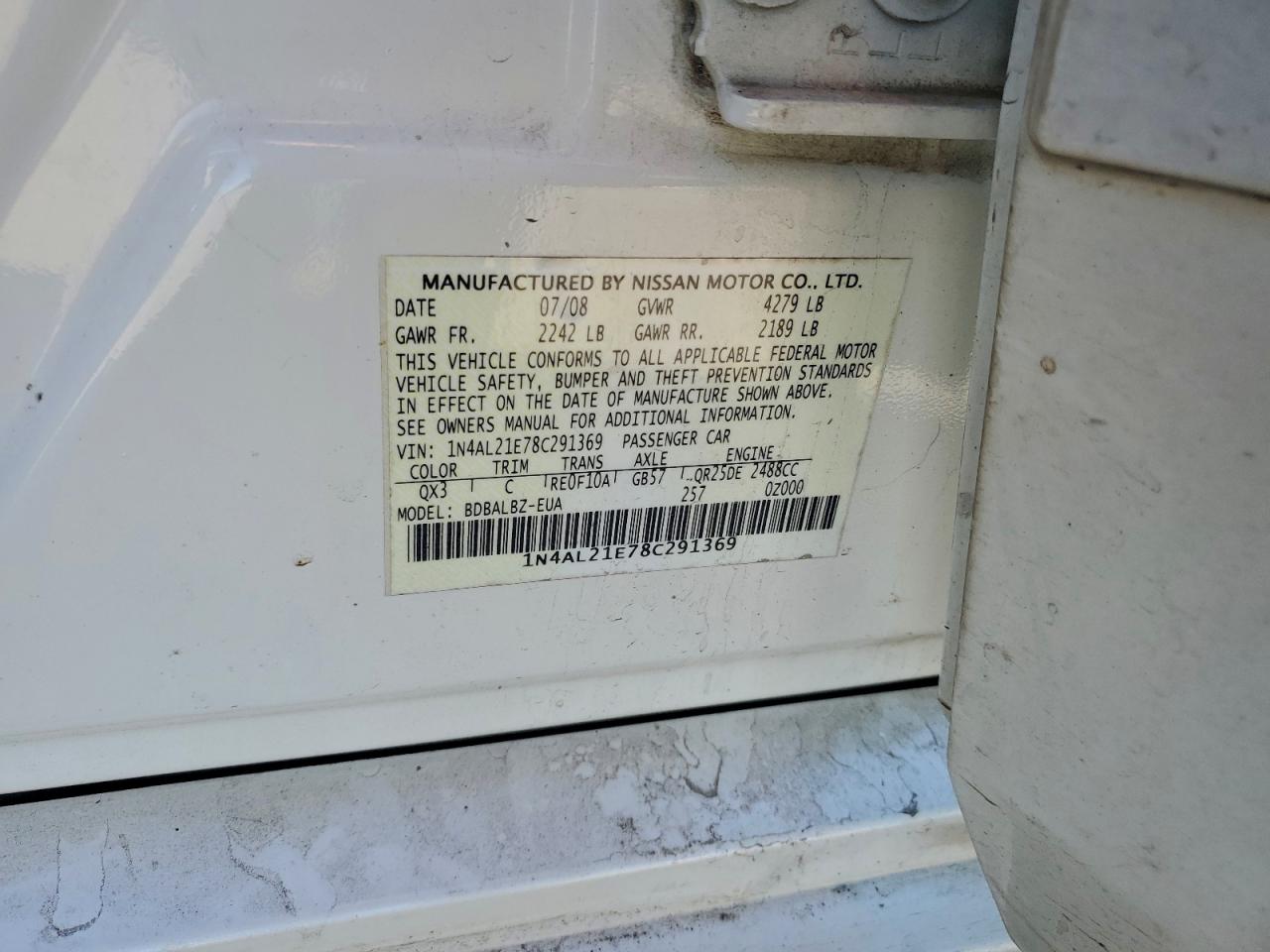 2008 NISSAN ALTIMA 2.5 photo 13