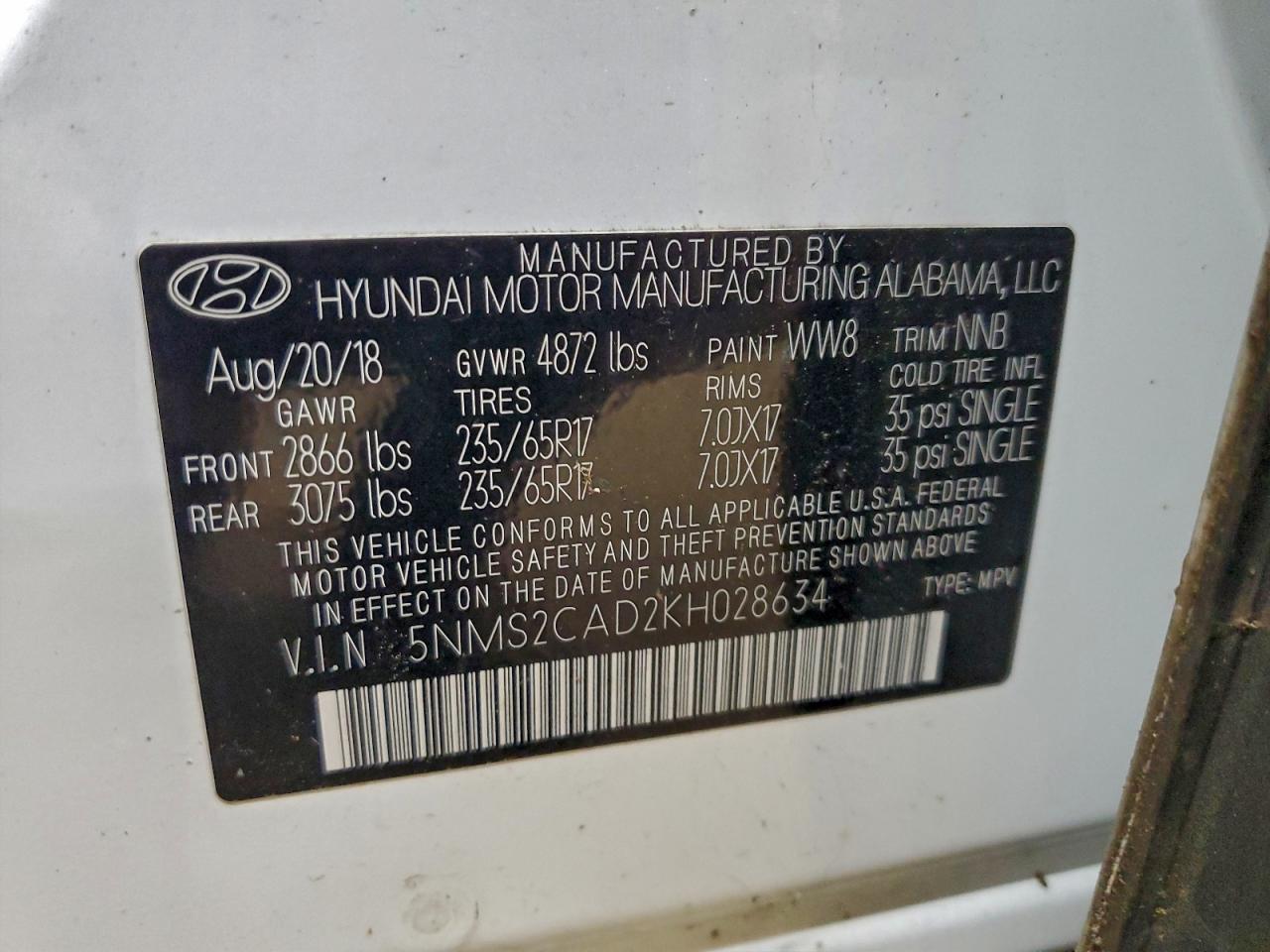 2019 HYUNDAI SANTA FE SE photo 13