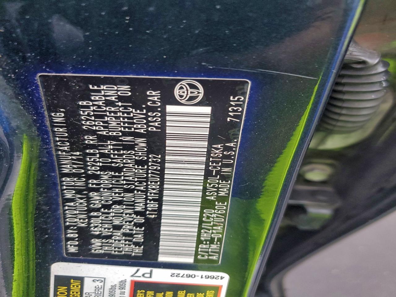 2014 TOYOTA CAMRY L photo 13