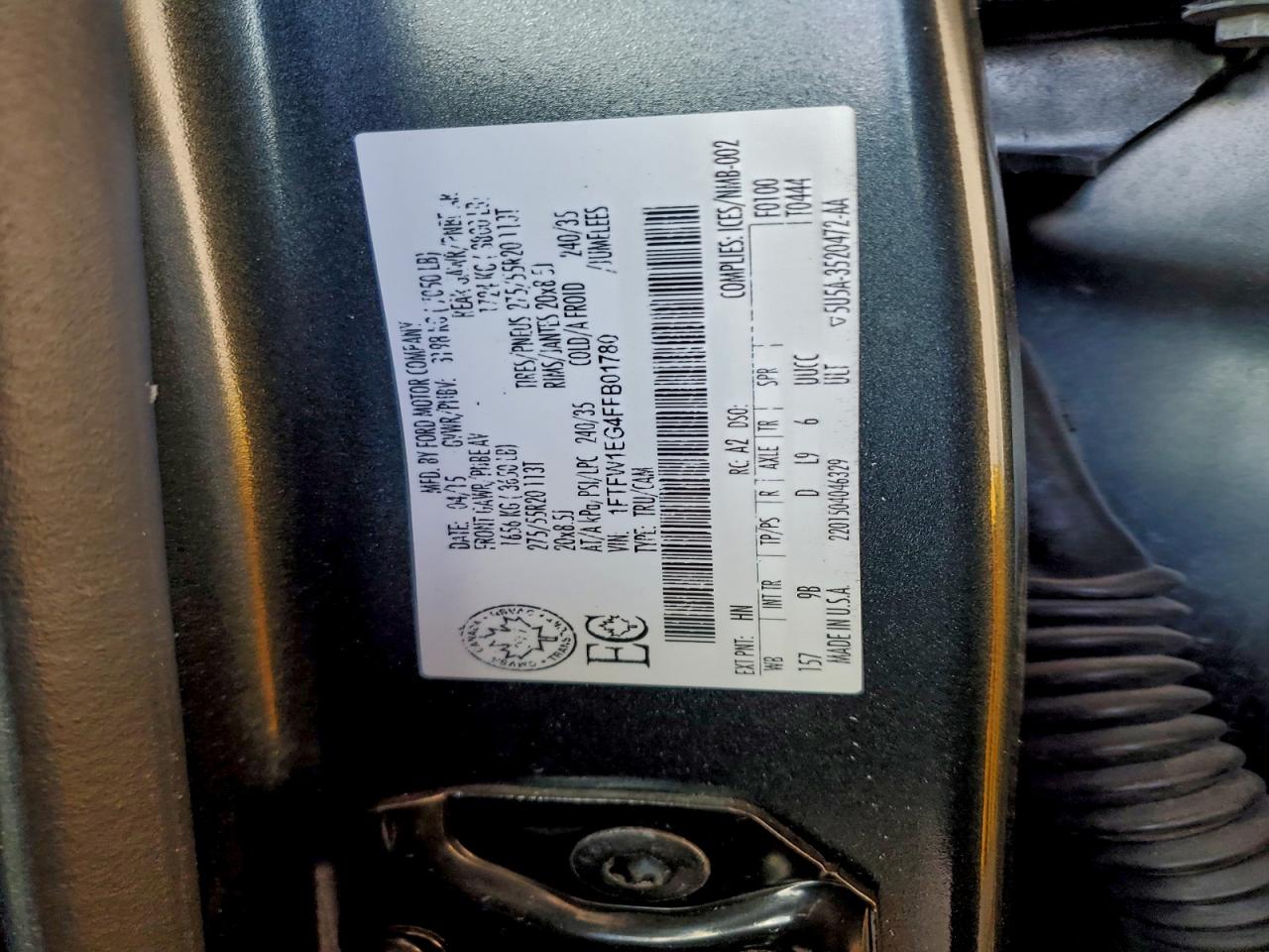 2015 FORD F150 SUPERCREW photo 12