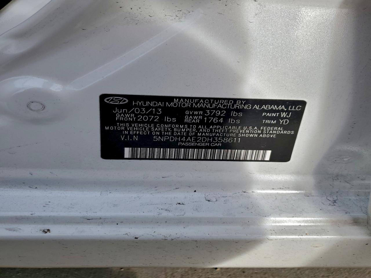 2013 HYUNDAI ELANTRA GLS photo 12