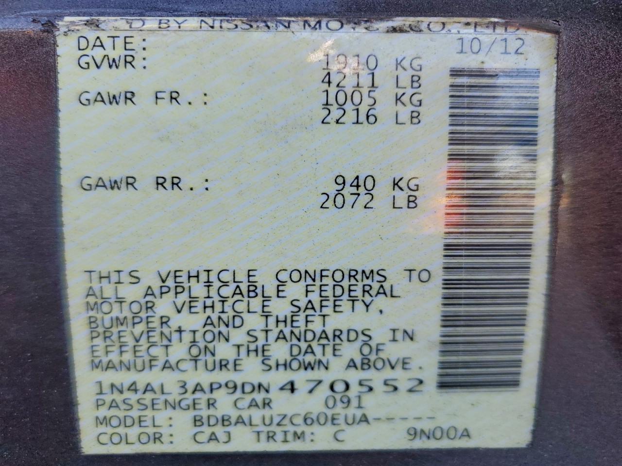 2013 NISSAN ALTIMA 2.5 photo 34