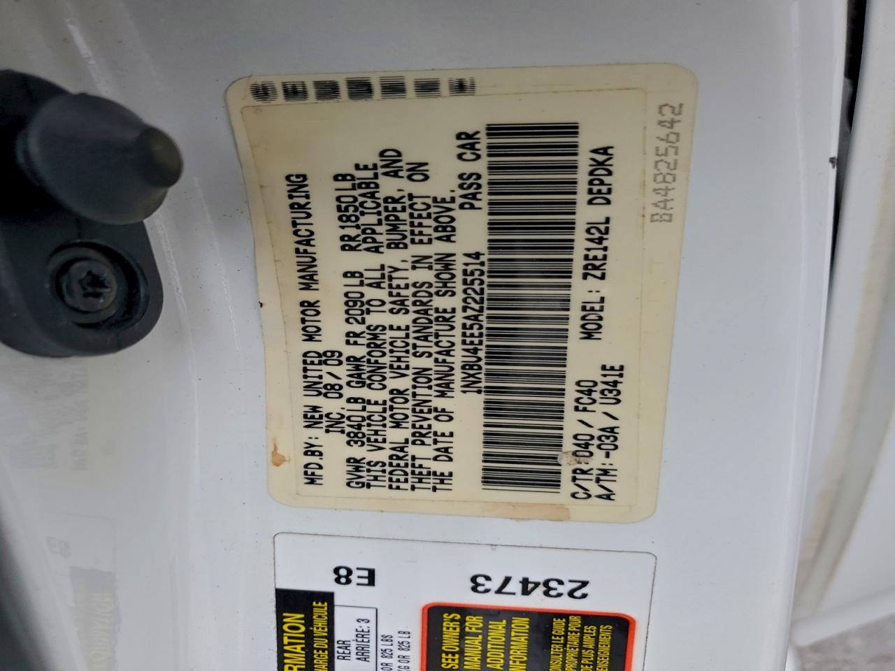 2010 TOYOTA COROLLA BASE photo 13