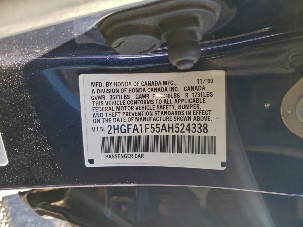 2010 HONDA CIVIC LX photo 12