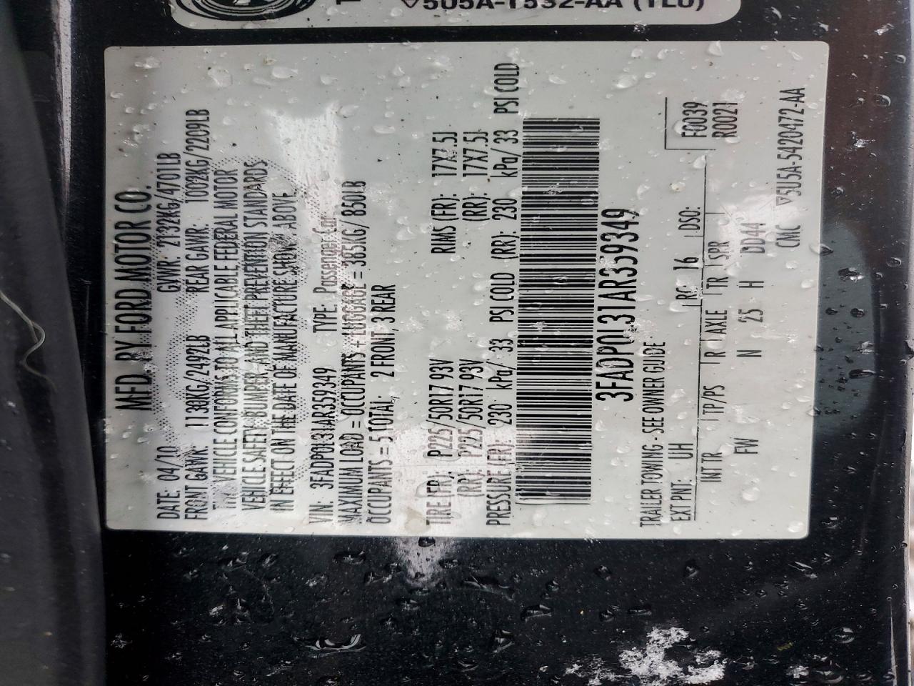 2010 FORD FUSION HYBRID photo 13