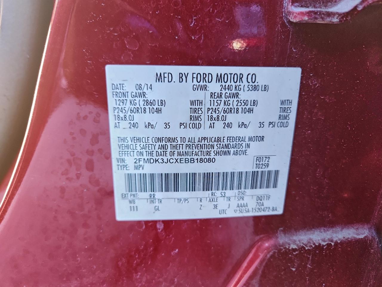 2014 FORD EDGE SEL photo 25