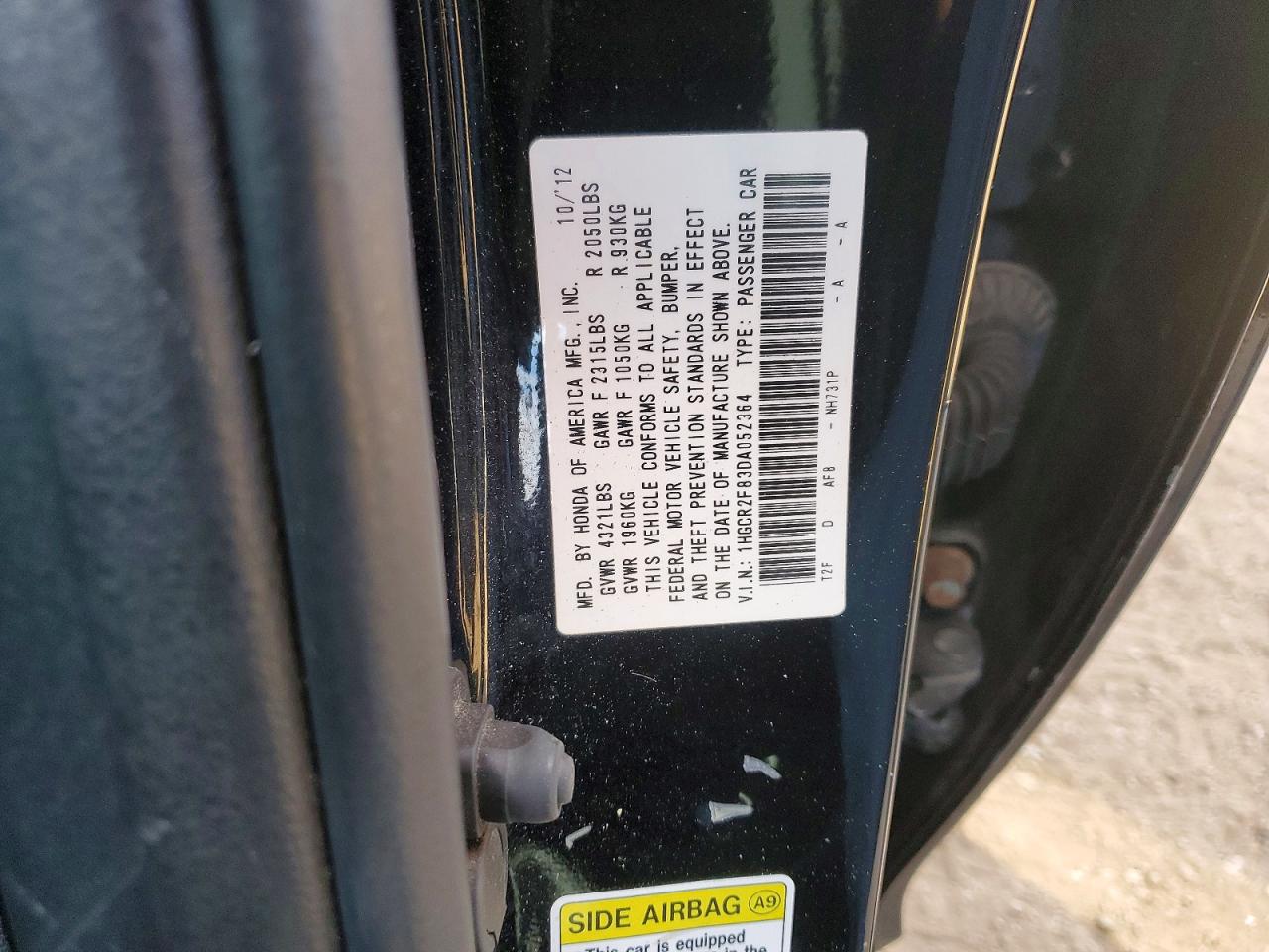 2013 HONDA ACCORD EXL photo 12