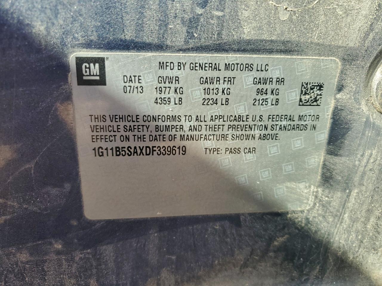 2013 CHEVROLET MALIBU LS photo 12