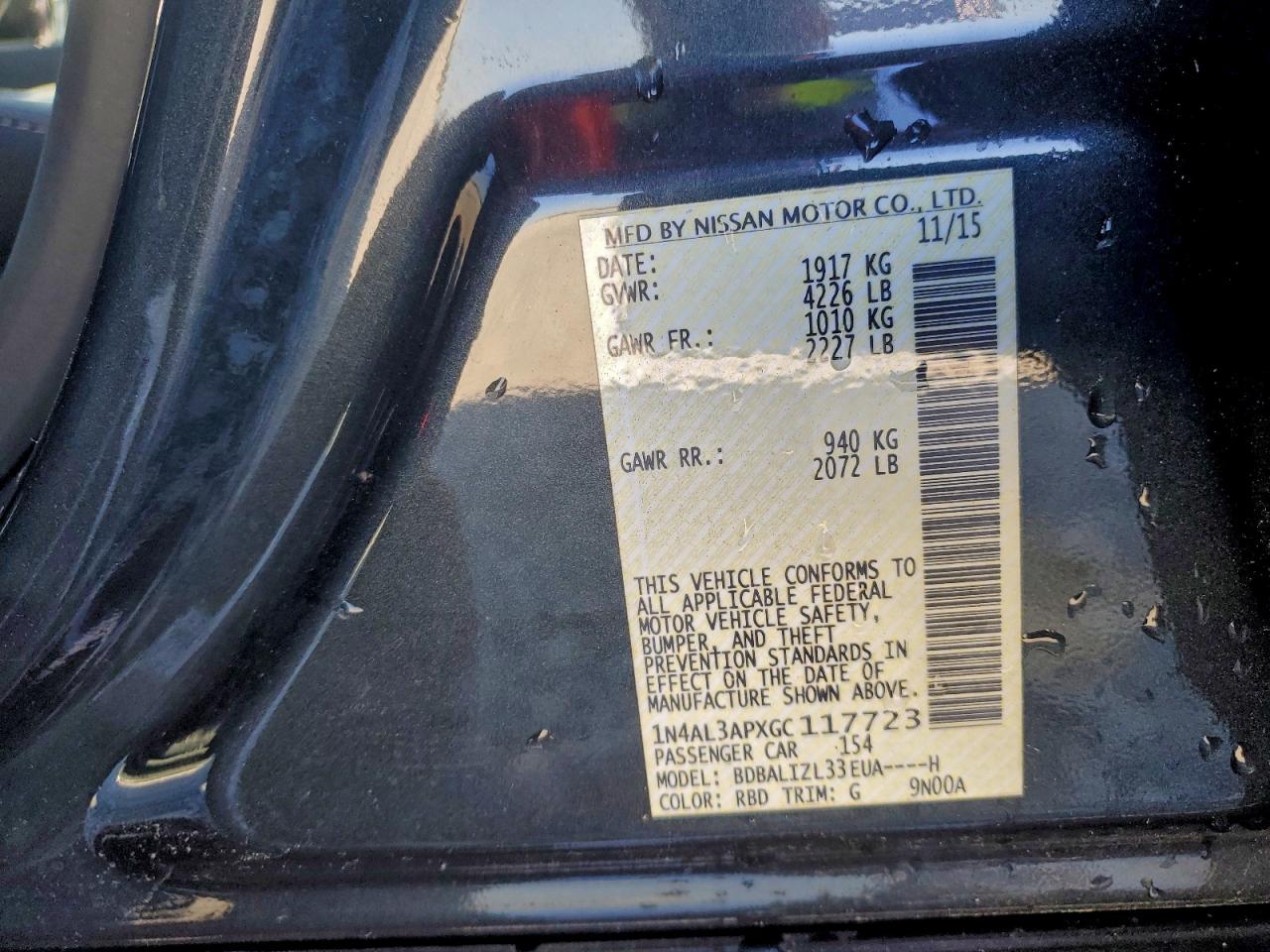 2016 NISSAN ALTIMA 2.5 photo 12