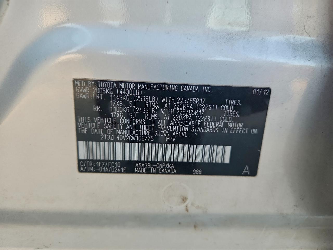 2012 TOYOTA RAV4 photo 12
