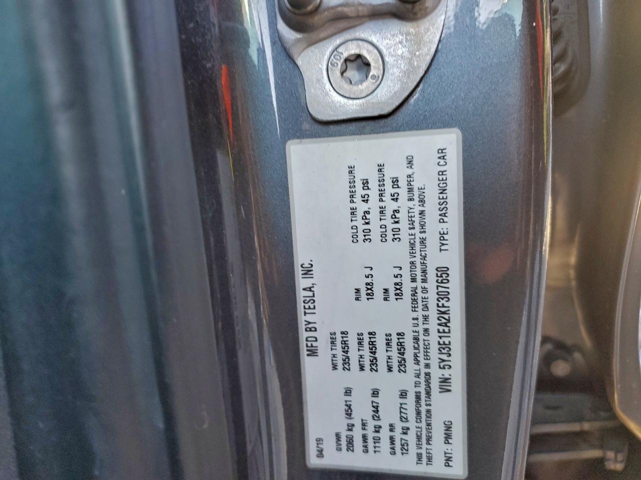 2019 TESLA MODEL 3 photo 12