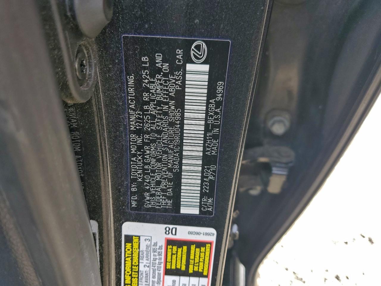 2024 LEXUS ES 300H BASE photo 12
