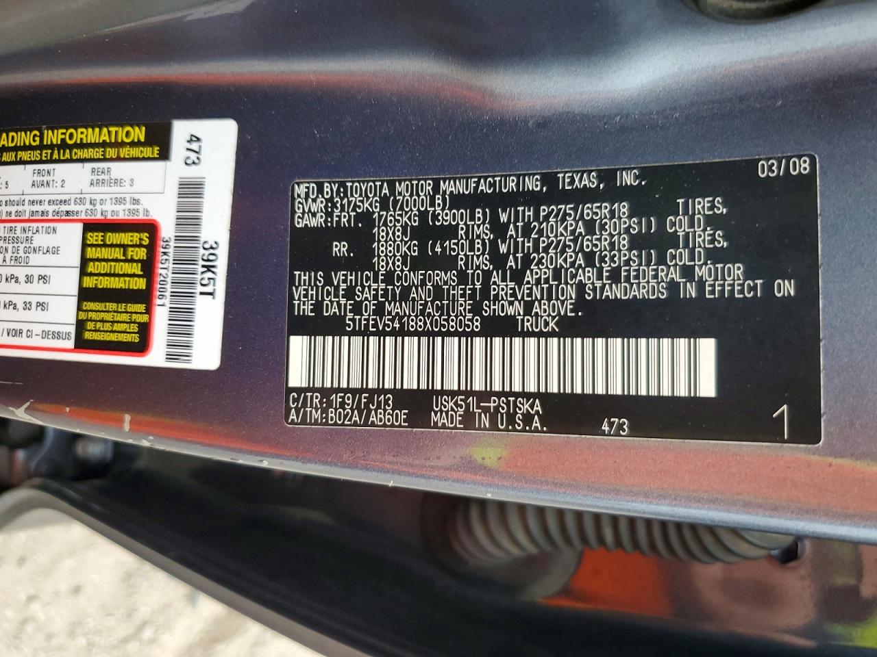2008 TOYOTA TUNDRA CREWMAX photo 12