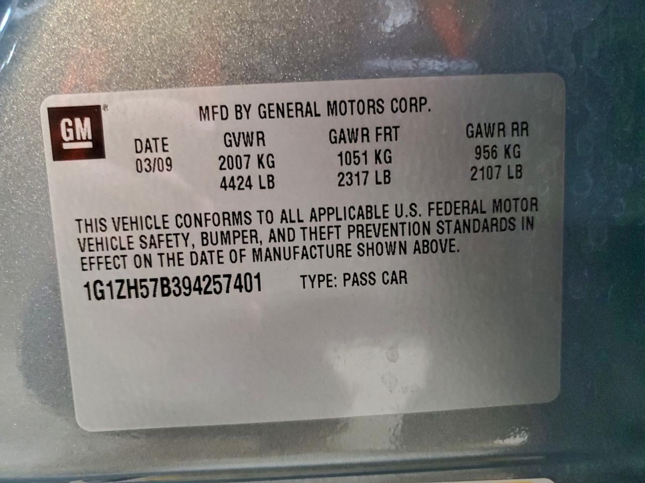 2009 CHEVROLET MALIBU 1LT photo 12