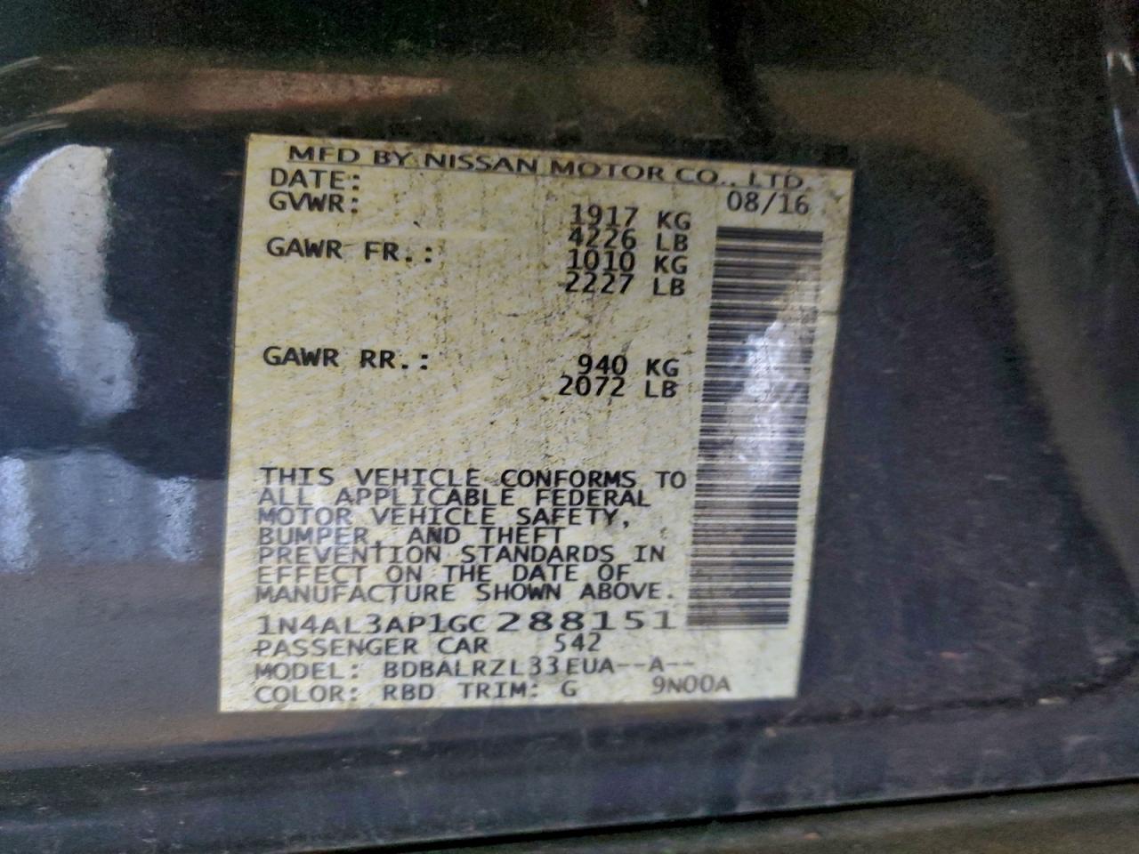 2016 NISSAN ALTIMA 2.5 photo 23