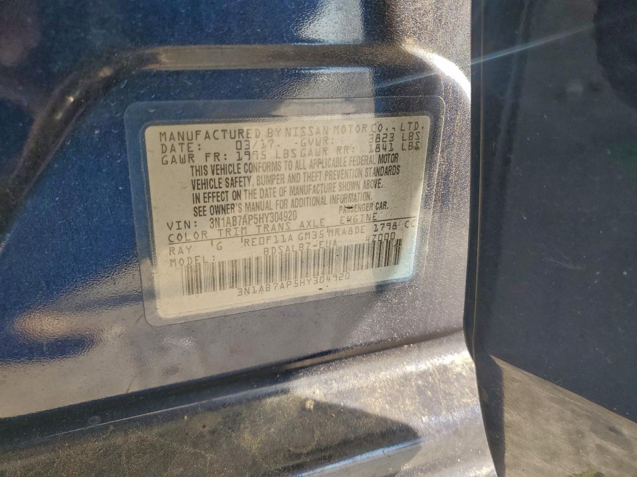 2017 NISSAN SENTRA S photo 23