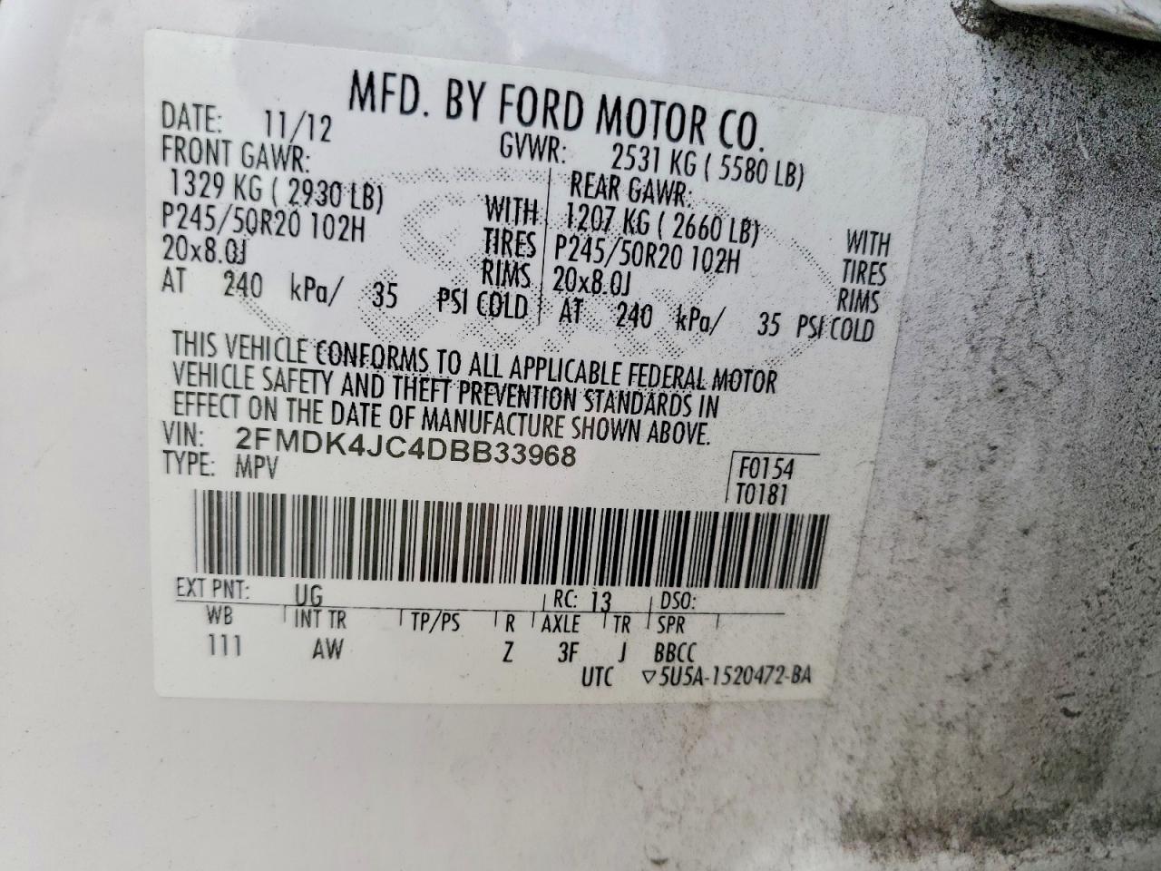 2013 FORD EDGE SEL photo 25