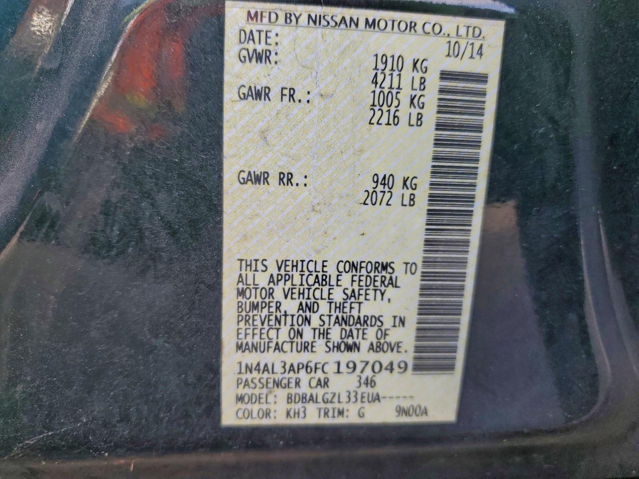 2015 NISSAN ALTIMA 2.5 photo 23