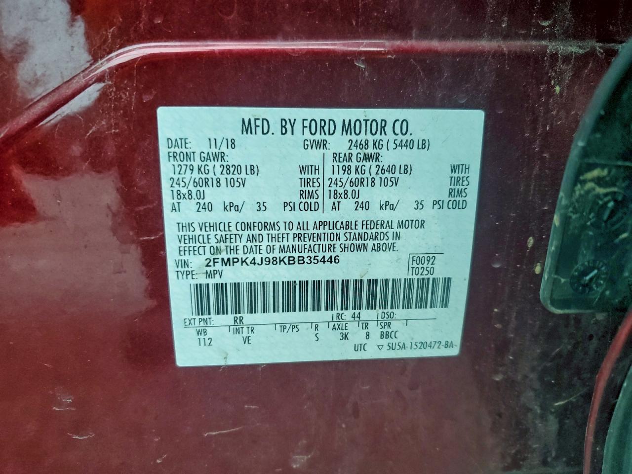 2019 FORD EDGE SEL photo 13
