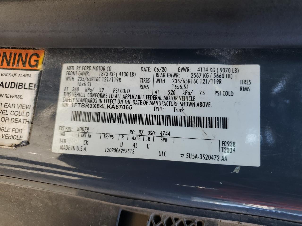2020 FORD TRANSIT T-250 photo 12