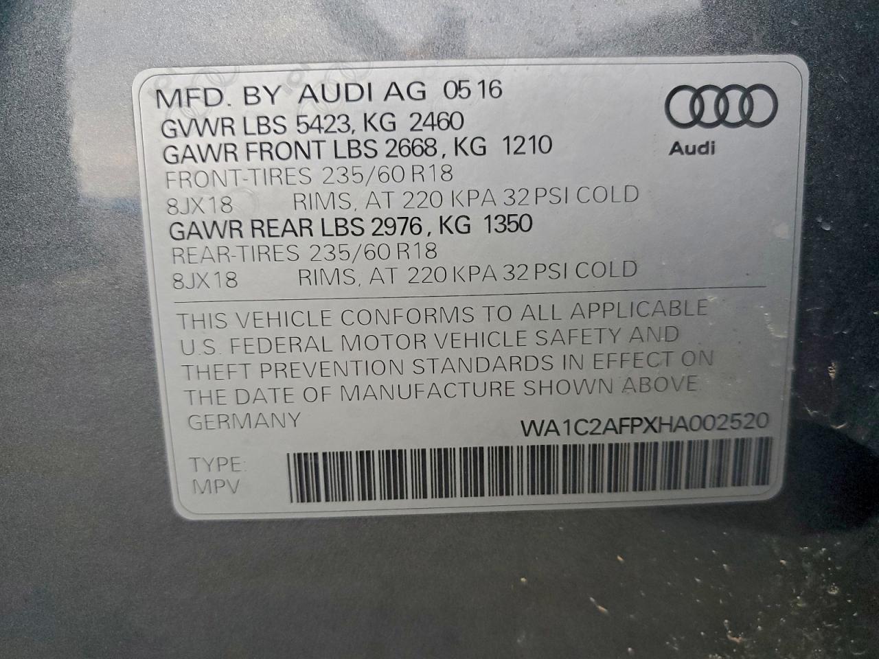 2017 AUDI Q5 PREMIUM photo 27